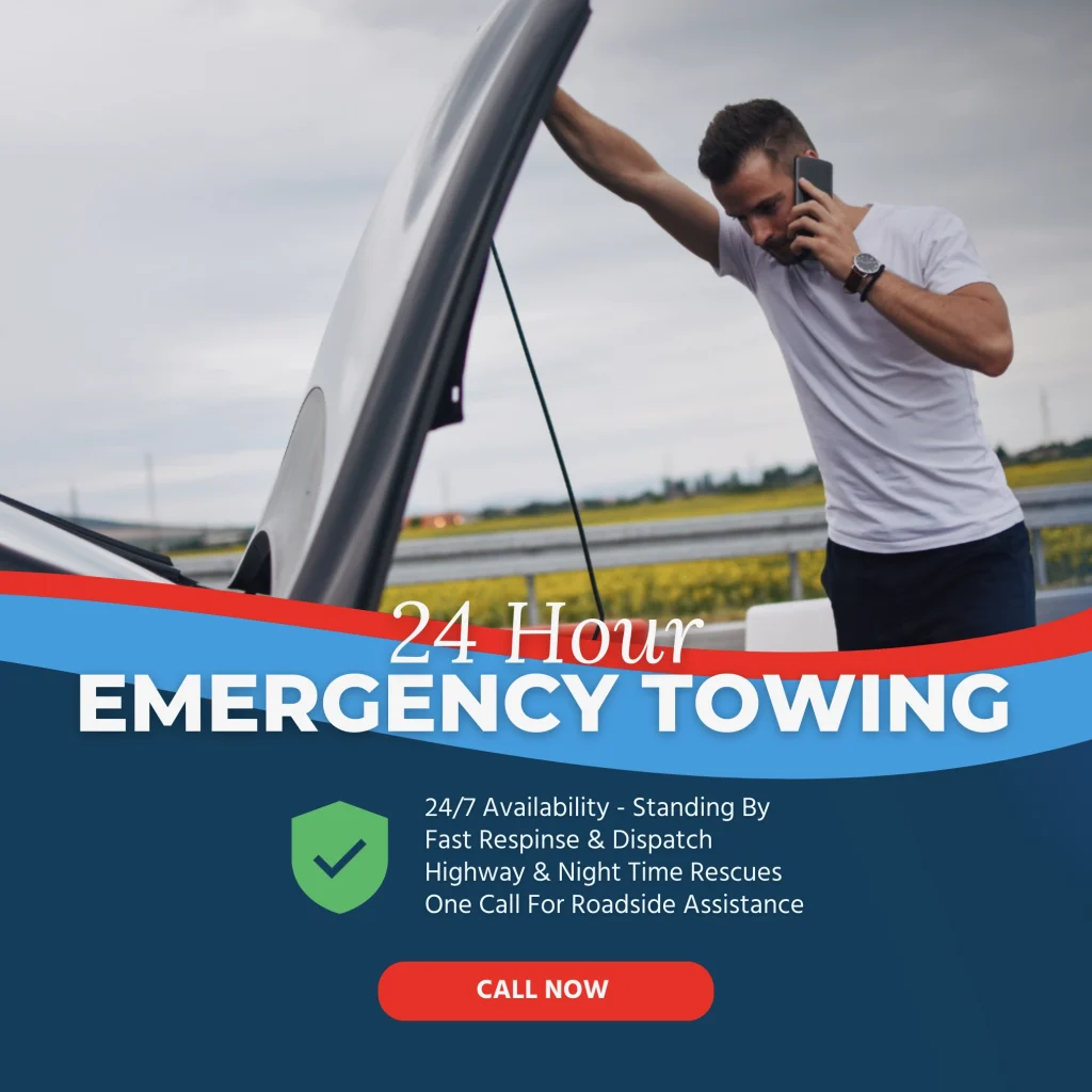 Dark Blue And Gold Modern Car Towing Service Instagram Post 3